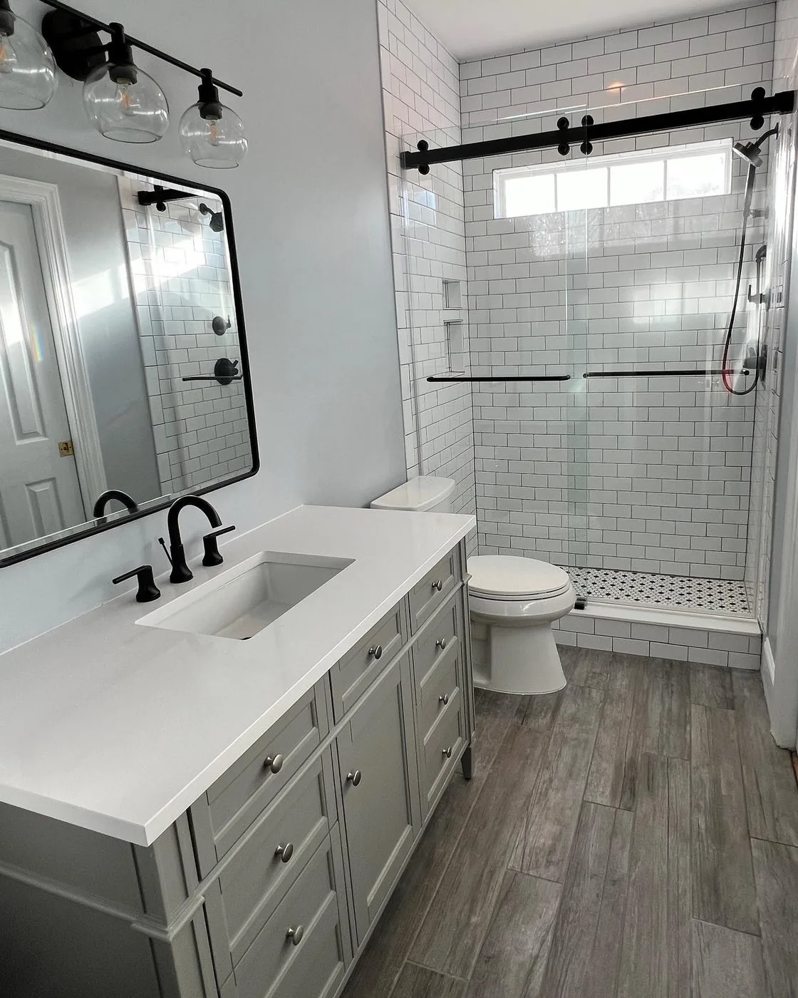 Completed residential bathroom renovation by Betts Designs & Renovations